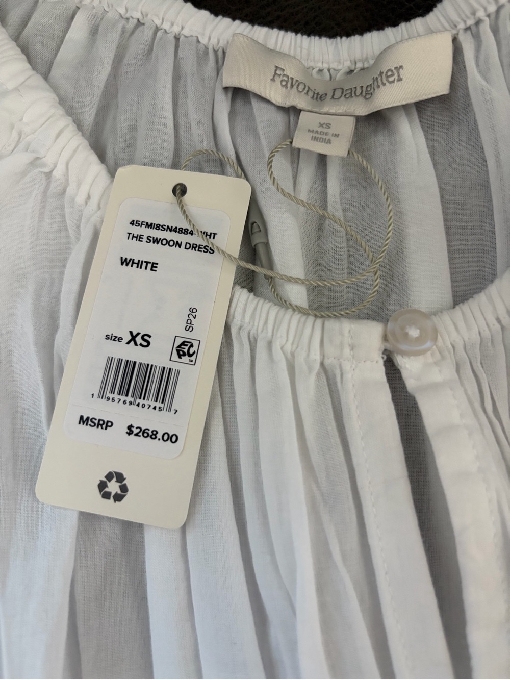 Favorite Daughter White Midi Dress with Smocked Waist - Picture 7 of 7